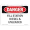 Signmission OSHA Danger Sign, 7" Height, 10" Width, Rigid Plastic, Fill Station Diesel And Unleaded, Landscape OS-DS-P-710-L-2067 - alternate 1